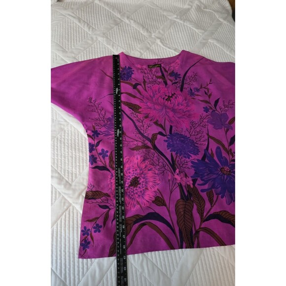 Thai Silk Womens Blouse Large XL Hand Woven 100% Pure Finest Quality Vivid Pink - Picture 8 of 12